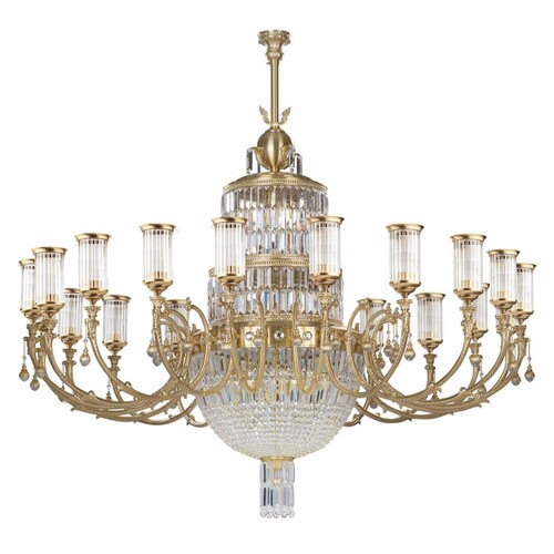 Casa Padrino Luxus Barock Kristall Kronleuchter Messing mit Patina  190 x H. 180 cm