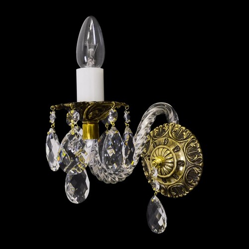 Casa Padrino Luxus Barock Kristall Kronleuchter Gold  22 x H. 22 cm - Prunkvolle Messing Kronleuchter mit b�hmischem Kristallglas - Barock M�bel - Edel & Prunkvoll
