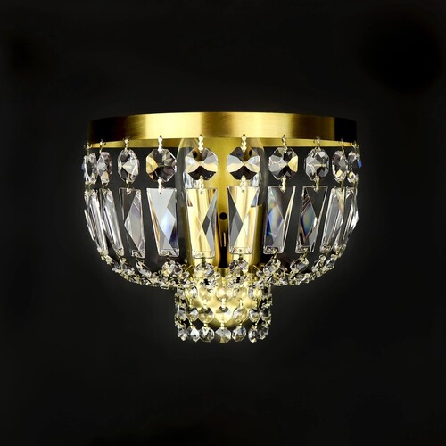 Casa Padrino Luxus Barock Kristall Kronleuchter Gold  25 x H. 15 cm - Prunkvolle Messing Kronleuchter mit b�hmischem Kristallglas - Barock M�bel - Edel & Prunkvoll