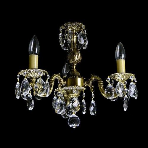 Casa Padrino Luxus Barock Kristall Kronleuchter Gold  35 x H. 36 cm - Prunkvolle Messing Kronleuchter mit b�hmischem Kristallglas - Barock M�bel - Edel & Prunkvoll
