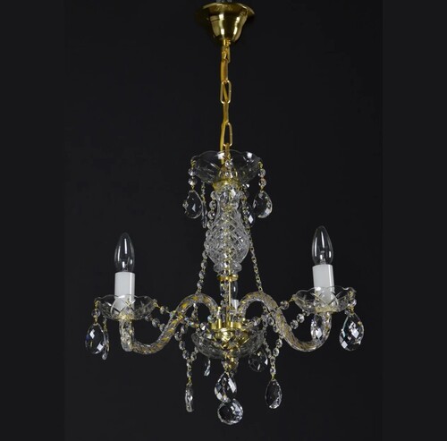 Casa Padrino Luxus Barock Kristall Kronleuchter Gold  38 x H. 45 cm - Prunkvolle Messing Kronleuchter mit b�hmischem Kristallglas - Barock M�bel - Edel & Prunkvoll