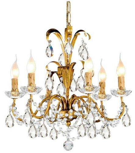 Casa Padrino Luxus Barock Kristall Kronleuchter Antik Gold  50 x H. 56 cm - Prunkvoller Kronleuchter mit B�hmischem Kristallglas - Luxus Qualit�t