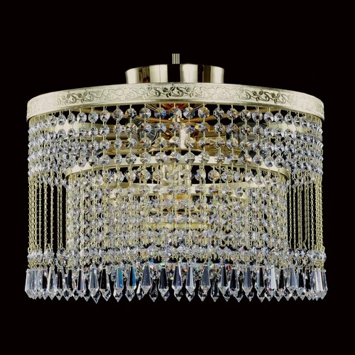 Casa Padrino Luxus Barock Kristall Kronleuchter Gold  40 x H. 30 cm - Prunkvolle Messing Kronleuchter mit b�hmischem Kristallglas - Barock M�bel - Edel & Prunkvoll