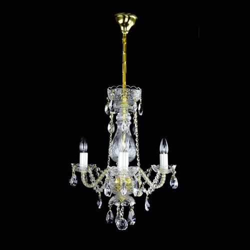 Casa Padrino Luxus Barock Kristall Kronleuchter Gold  40 x H. 52 cm - Prunkvolle Messing Kronleuchter mit b�hmischem Kristallglas - Barock M�bel - Edel & Prunkvoll