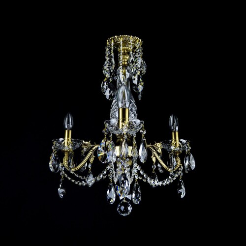 Casa Padrino Luxus Barock Kristall Kronleuchter Gold  43 x H. 54 cm - Prunkvolle Messing Kronleuchter mit b�hmischem Kristallglas - Barock M�bel - Edel & Prunkvoll