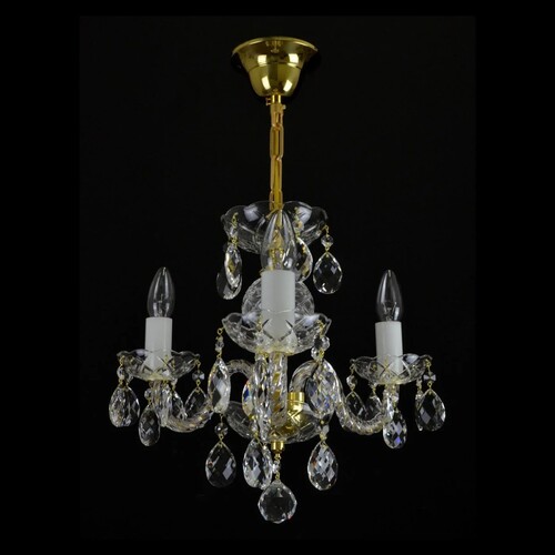 Casa Padrino Luxus Barock Kristall Kronleuchter Gold  44 x H. 35 cm - Prunkvolle Messing Kronleuchter mit b�hmischem Kristallglas - Barock M�bel - Edel & Prunkvoll
