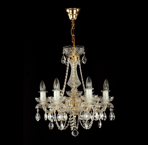 Casa Padrino Luxus Barock Kristall Kronleuchter Gold  45 x H. 125 cm - Prunkvolle Messing Kronleuchter mit b�hmischem Kristallglas - Barock M�bel - Edel & Prunkvoll