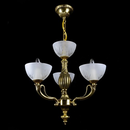 Casa Padrino Luxus Barock Kristall Kronleuchter Gold  48 x H. 45 cm - Prunkvolle Messing Kronleuchter mit b�hmischem Kristallglas - Barock M�bel - Edel & Prunkvoll