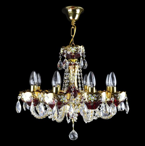 Casa Padrino Luxus Barock Kristall Kronleuchter Gold  50 x H. 44 cm - Prunkvolle Messing Kronleuchter mit b�hmischem Kristallglas - Barock M�bel - Edel & Prunkvoll