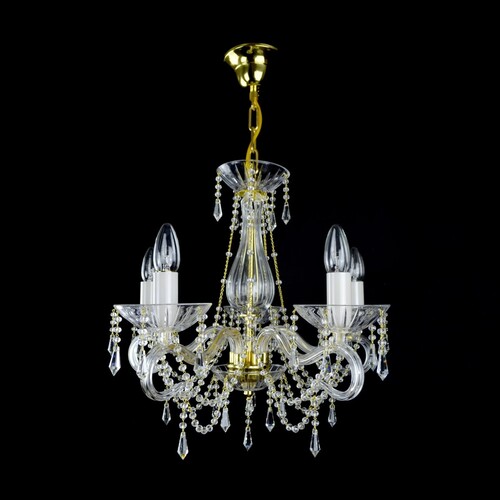 Casa Padrino Luxus Barock Kristall Kronleuchter Gold  50 x H. 45 cm - Prunkvolle Messing Kronleuchter mit b�hmischem Kristallglas - Barock M�bel - Edel & Prunkvoll