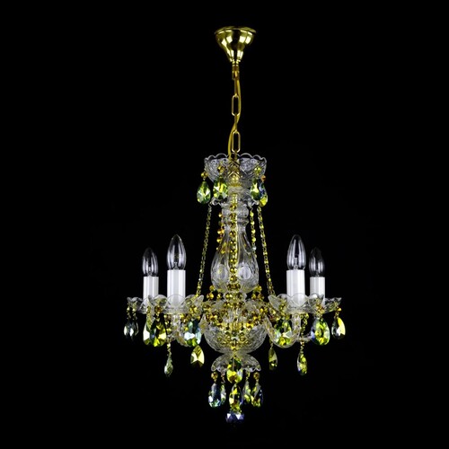 Casa Padrino Luxus Barock Kristall Kronleuchter Gold  50 x H. 50 cm - Prunkvolle Messing Kronleuchter mit b�hmischem Kristallglas - Barock M�bel - Edel & Prunkvoll