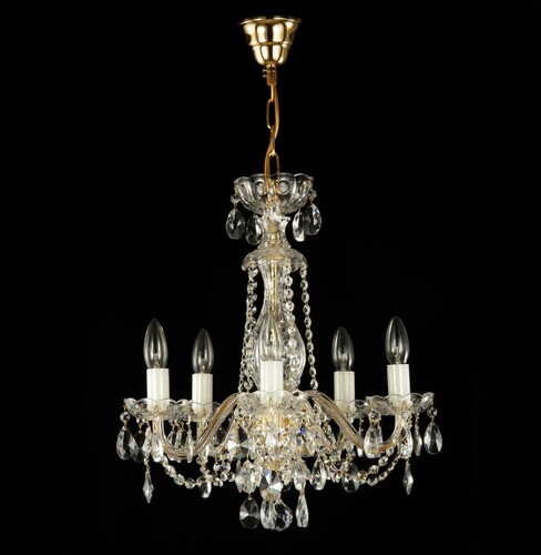 Casa Padrino Luxus Barock Kristall Kronleuchter Gold  50 x H. 50 cm - Prunkvolle Messing Kronleuchter mit b�hmischem Kristallglas - Barock M�bel - Edel & Prunkvoll