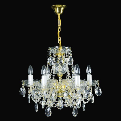 Casa Padrino Luxus Barock Kristall Kronleuchter Gold  52 x H. 40 cm - Prunkvolle Messing Kronleuchter mit b�hmischem Kristallglas - Barock M�bel - Edel & Prunkvoll