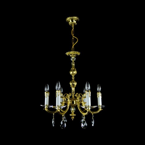 Casa Padrino Luxus Barock Kristall Kronleuchter Gold  53 x H. 60 cm - Prunkvolle Messing Kronleuchter mit b�hmischem Kristallglas - Barock M�bel - Edel & Prunkvoll