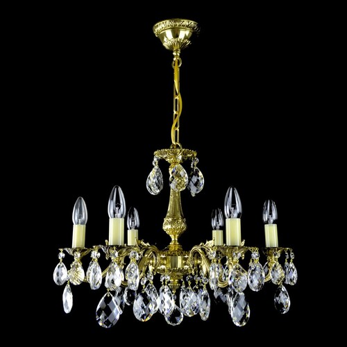 Casa Padrino Luxus Barock Kristall Kronleuchter Gold  54 x H. 40 cm - Prunkvolle Messing Kronleuchter mit b�hmischem Kristallglas - Barock M�bel - Edel & Prunkvoll