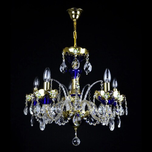 Casa Padrino Luxus Barock Kristall Kronleuchter Gold  54 x H. 52 cm - Prunkvolle Messing Kronleuchter mit b�hmischem Kristallglas - Barock M�bel - Edel & Prunkvoll