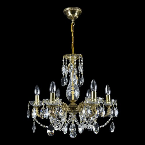 Casa Padrino Luxus Barock Kristall Kronleuchter Gold  54 x H. 52 cm - Prunkvolle Messing Kronleuchter mit b�hmischem Kristallglas - Barock M�bel - Edel & Prunkvoll
