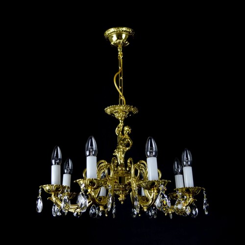 Casa Padrino Luxus Barock Kristall Kronleuchter Gold  55 x H. 36 cm - Prunkvolle Messing Kronleuchter mit b�hmischem Kristallglas - Barock M�bel - Edel & Prunkvoll
