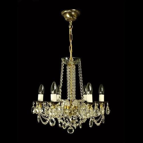 Casa Padrino Luxus Barock Kristall Kronleuchter Gold  55 x H. 50 cm - Prunkvolle Messing Kronleuchter mit b�hmischem Kristallglas - Barock M�bel - Edel & Prunkvoll