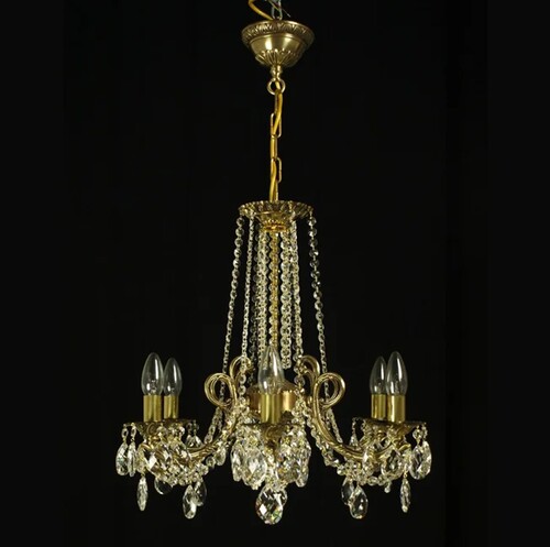 Casa Padrino Luxus Barock Kristall Kronleuchter Gold  55 x H. 50 cm - Prunkvolle Messing Kronleuchter mit b�hmischem Kristallglas - Barock M�bel - Edel & Prunkvoll