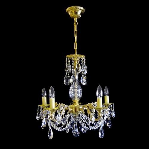Casa Padrino Luxus Barock Kristall Kronleuchter Gold  55 x H. 52 cm - Prunkvolle Messing Kronleuchter mit b�hmischem Kristallglas - Barock M�bel - Edel & Prunkvoll