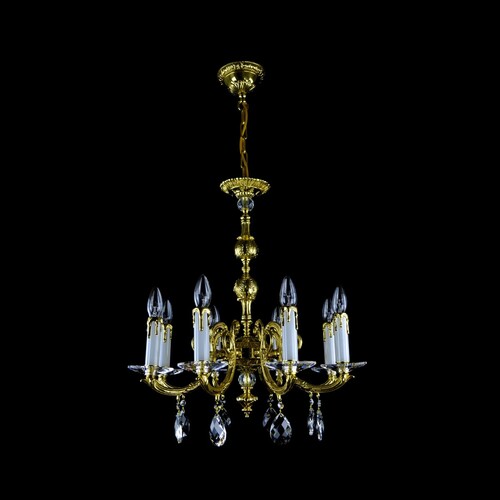Casa Padrino Luxus Barock Kristall Kronleuchter Gold  55 x H. 60 cm - Prunkvolle Messing Kronleuchter mit b�hmischem Kristallglas - Barock M�bel - Edel & Prunkvoll