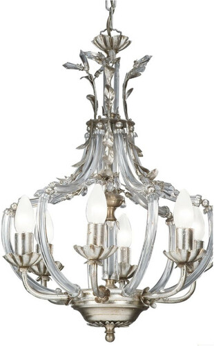 Casa Padrino Luxus Barock Kristall Kronleuchter Silber  40 x H. 53 cm - Prunkvoller Kronleuchter mit edlem Swarovski Kristallglas - Luxus Qualit�t