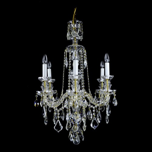 Casa Padrino Luxus Barock Kristall Kronleuchter Gold  56 x H. 87 cm - Prunkvolle Messing Kronleuchter mit b�hmischem Kristallglas - Barock M�bel - Edel & Prunkvoll
