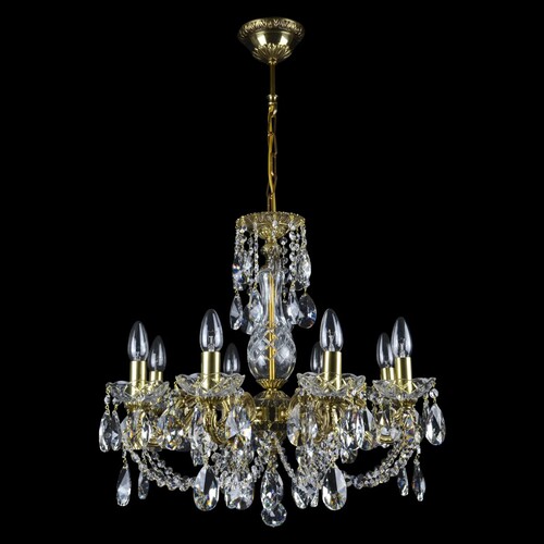 Casa Padrino Luxus Barock Kristall Kronleuchter Gold  57 x H. 52 cm - Prunkvolle Messing Kronleuchter mit b�hmischem Kristallglas - Barock M�bel - Edel & Prunkvoll