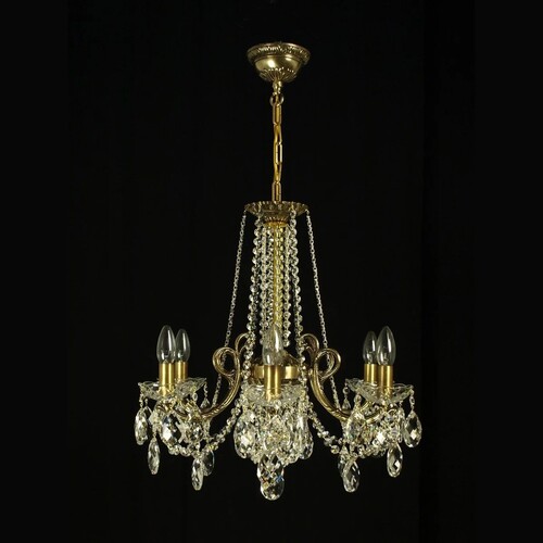 Casa Padrino Luxus Barock Kristall Kronleuchter Gold  58 x H. 40 cm - Prunkvolle Messing Kronleuchter mit b�hmischem Kristallglas - Barock M�bel - Edel & Prunkvoll