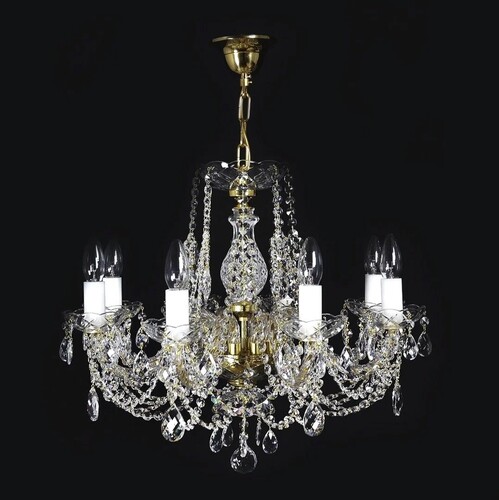 Casa Padrino Luxus Barock Kristall Kronleuchter Gold  58 x H. 48 cm - Prunkvolle Messing Kronleuchter mit b�hmischem Kristallglas - Barock M�bel - Edel & Prunkvoll