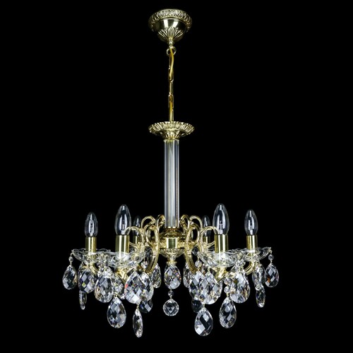Casa Padrino Luxus Barock Kristall Kronleuchter Gold  58 x H. 50 cm - Prunkvolle Messing Kronleuchter mit b�hmischem Kristallglas - Barock M�bel - Edel & Prunkvoll