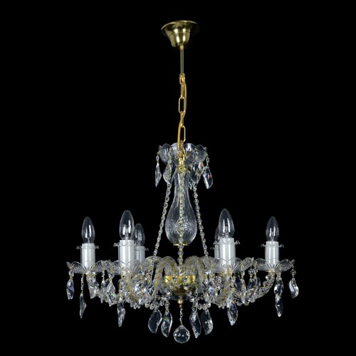 Casa Padrino Luxus Barock Kristall Kronleuchter Gold  58 x H. 50 cm - Prunkvolle Messing Kronleuchter mit b�hmischem Kristallglas - Barock M�bel - Edel & Prunkvoll