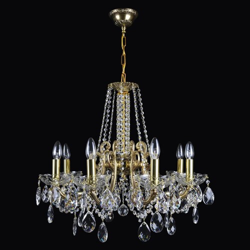 Casa Padrino Luxus Barock Kristall Kronleuchter Gold  58 x H. 50 cm - Prunkvolle Messing Kronleuchter mit b�hmischem Kristallglas - Barock M�bel - Edel & Prunkvoll
