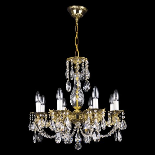 Casa Padrino Luxus Barock Kristall Kronleuchter Gold  58 x H. 52 cm - Prunkvolle Messing Kronleuchter mit b�hmischem Kristallglas - Barock M�bel - Edel & Prunkvoll