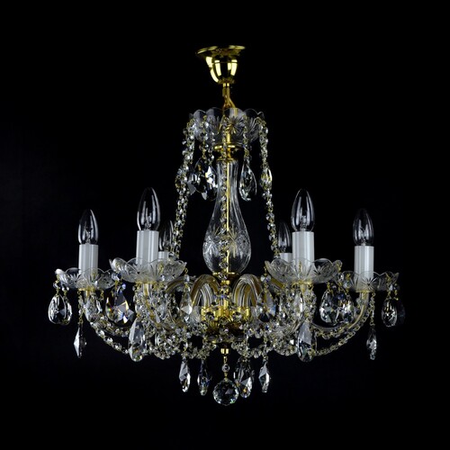Casa Padrino Luxus Barock Kristall Kronleuchter Gold  59 x H. 56 cm - Prunkvolle Messing Kronleuchter mit b�hmischem Kristallglas - Barock M�bel - Edel & Prunkvoll