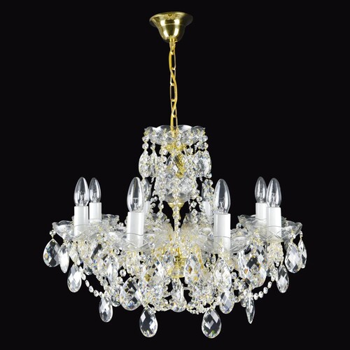 Casa Padrino Luxus Barock Kristall Kronleuchter Gold  60 x H. 44 cm - Prunkvolle Messing Kronleuchter mit b�hmischem Kristallglas - Barock M�bel - Edel & Prunkvoll