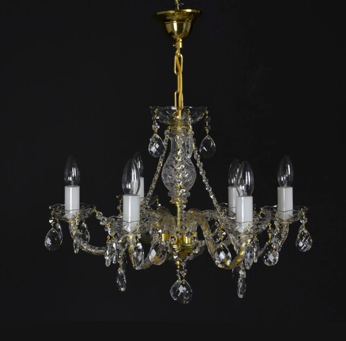 Casa Padrino Luxus Barock Kristall Kronleuchter Gold  60 x H. 50 cm - Prunkvolle Messing Kronleuchter mit b�hmischem Kristallglas - Barock M�bel - Edel & Prunkvoll