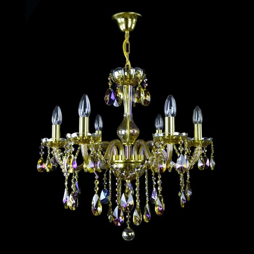 Casa Padrino Luxus Barock Kristall Kronleuchter Gold  60 x H. 55 cm - Prunkvoller Messing Kronleuchter mit b�hmischem Kristallglas - Barock M�bel - Edel & Prunkvoll