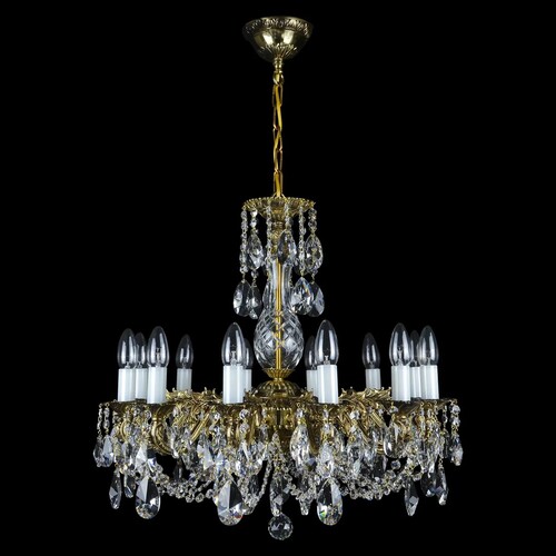 Casa Padrino Luxus Barock Kristall Kronleuchter Gold  60 x H. 58 cm - Prunkvolle Messing Kronleuchter mit b�hmischem Kristallglas - Barock M�bel - Edel & Prunkvoll
