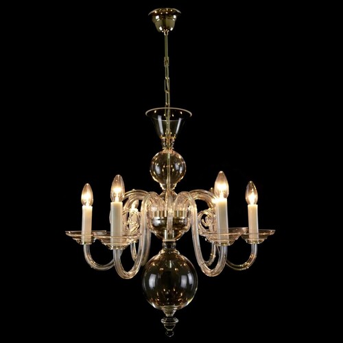 Casa Padrino Luxus Barock Kristall Kronleuchter Gold  60 x H. 60 cm - Prunkvolle Messing Kronleuchter mit b�hmischem Kristallglas - Barock M�bel - Edel & Prunkvoll