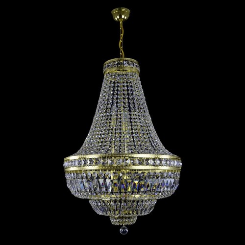 Casa Padrino Luxus Barock Kristall Kronleuchter Gold  60 x H. 90 cm - Prunkvolle Messing Kronleuchter mit b�hmischem Kristallglas - Barock M�bel - Edel & Prunkvoll