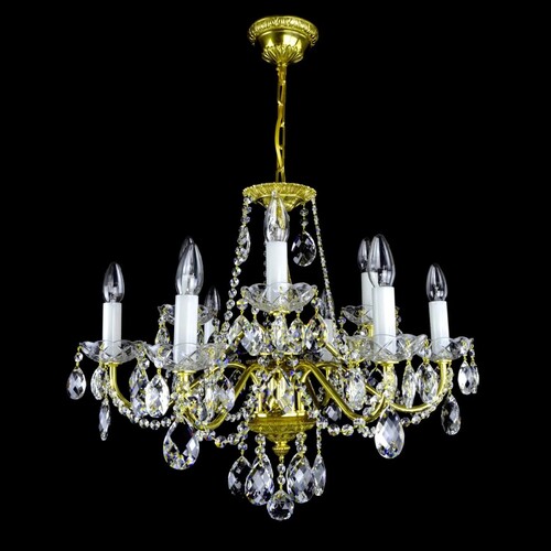 Casa Padrino Luxus Barock Kristall Kronleuchter Gold  62 x H. 50 cm - Prunkvolle Messing Kronleuchter mit b�hmischem Kristallglas - Barock M�bel - Edel & Prunkvoll