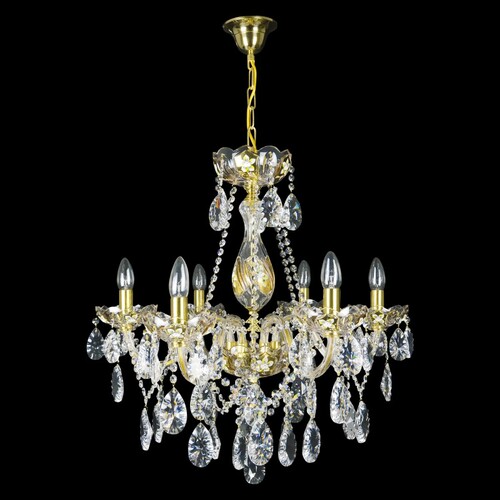Casa Padrino Luxus Barock Kristall Kronleuchter Gold  62 x H. 56 cm - Prunkvolle Messing Kronleuchter mit b�hmischem Kristallglas - Barock M�bel - Edel & Prunkvoll