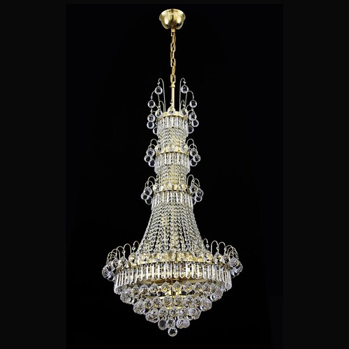 Casa Padrino Luxus Barock Kristall Kronleuchter Gold  65 x H. 130 cm - Prunkvolle Messing Kronleuchter mit b�hmischem Kristallglas - Barock M�bel - Edel & Prunkvoll