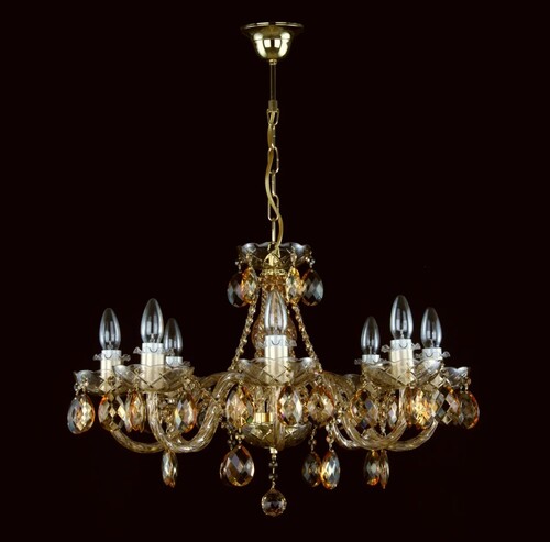 Casa Padrino Luxus Barock Kristall Kronleuchter Gold  65 x H. 50 cm - Prunkvolle Messing Kronleuchter mit b�hmischem Kristallglas - Barock M�bel - Edel & Prunkvoll
