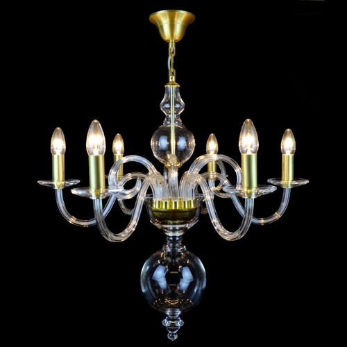Casa Padrino Luxus Barock Kristall Kronleuchter Gold  65 x H. 80 cm - Prunkvolle Messing Kronleuchter mit b�hmischem Kristallglas - Barock M�bel - Edel & Prunkvoll