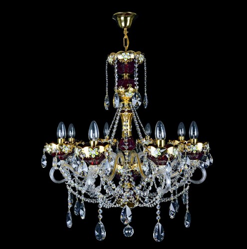 Casa Padrino Luxus Barock Kristall Kronleuchter Gold  66 x H. 70 cm - Prunkvolle Messing Kronleuchter mit b�hmischem Kristallglas - Barock M�bel - Edel & Prunkvoll