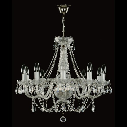 Casa Padrino Luxus Barock Kristall Kronleuchter Gold  67 x H. 60 cm - Prunkvolle Messing Kronleuchter mit b�hmischem Kristallglas - Barock M�bel - Edel & Prunkvoll