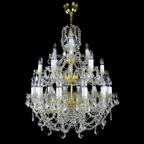 Casa Padrino Luxus Barock Kristall Kronleuchter Gold  67 x H. 80 cm - Prunkvolle Messing Kronleuchter mit b�hmischem Kristallglas - Barock M�bel - Edel & Prunkvoll